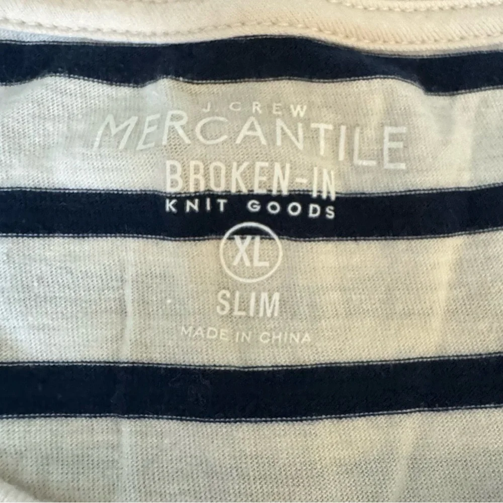 J. Crew Mercantile Broken In Slim T Shirt Striped Size XL